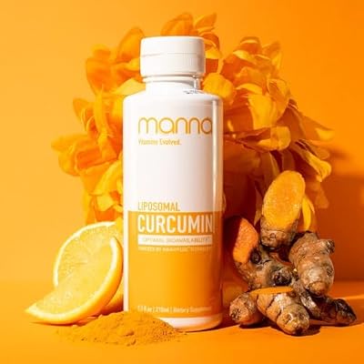 Manna Vitamins Evolved Liposomal Liquid Curcumin for Advanced Absorption Best Turmeric Supplement for Daily Joint & Immune Health Support - Vegan, Non-GMO, 95% Curcuminoids 1 Pack