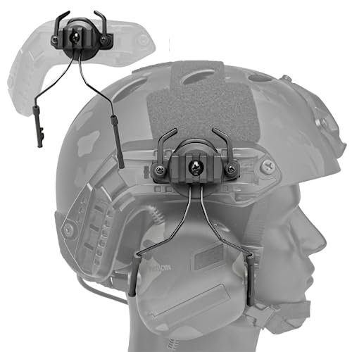 Tactical Helmet Mount Headset Earmuffs Bracket Adapter,For Ops Core ArcM-Lok Rail,360Rotation Side Suspension Support Headphone Accessories