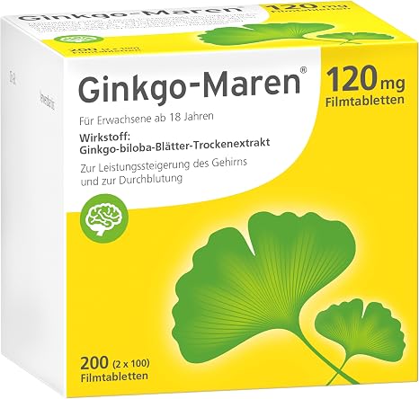 120mg Tablets: High Dose Ginkgo Biloba Extract to Support Memory & Concentration Herbal Medicine to Promote Blood Circulation in the Brain Pack of 200